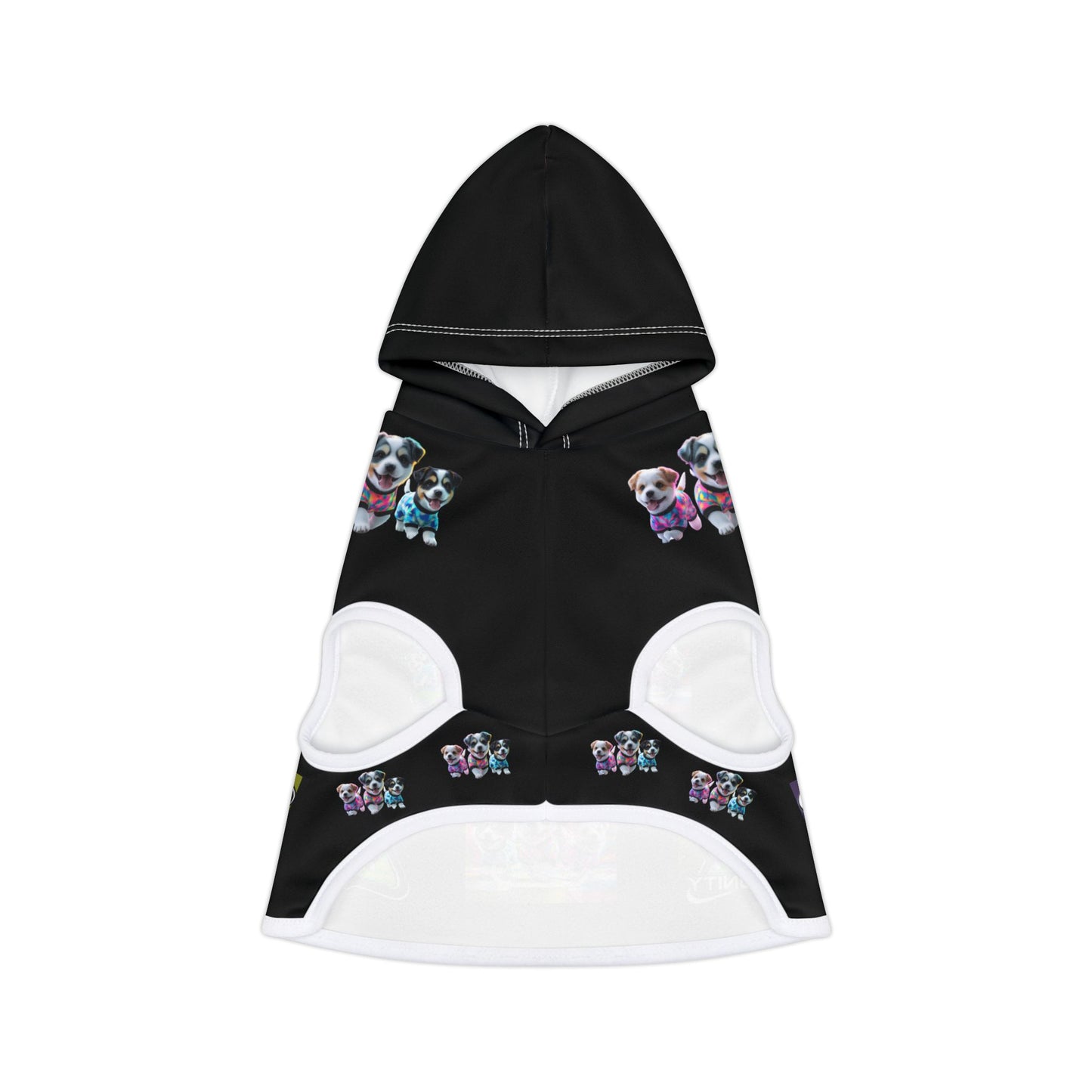 Pet Hoodie — Colorful Neon Puppy Print Hooded Dog Sweatshirt