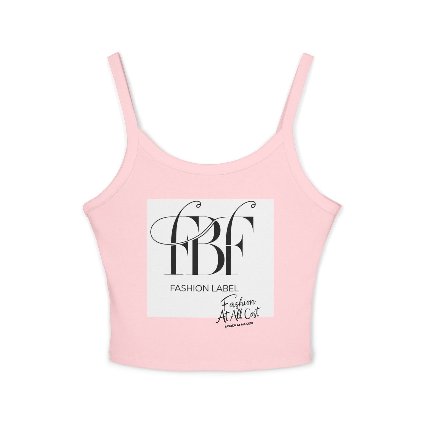 Chic Spaghetti Strap Tank Top - Fashion Label Graphic