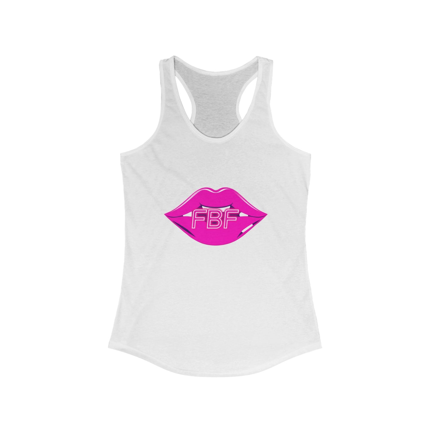 Chic Women’s Racerback Tank with Lip Design, Cute Workout Top, Summer Essential, Trendy Graphic Tee, Gifts for Her, Pool Party Apparel