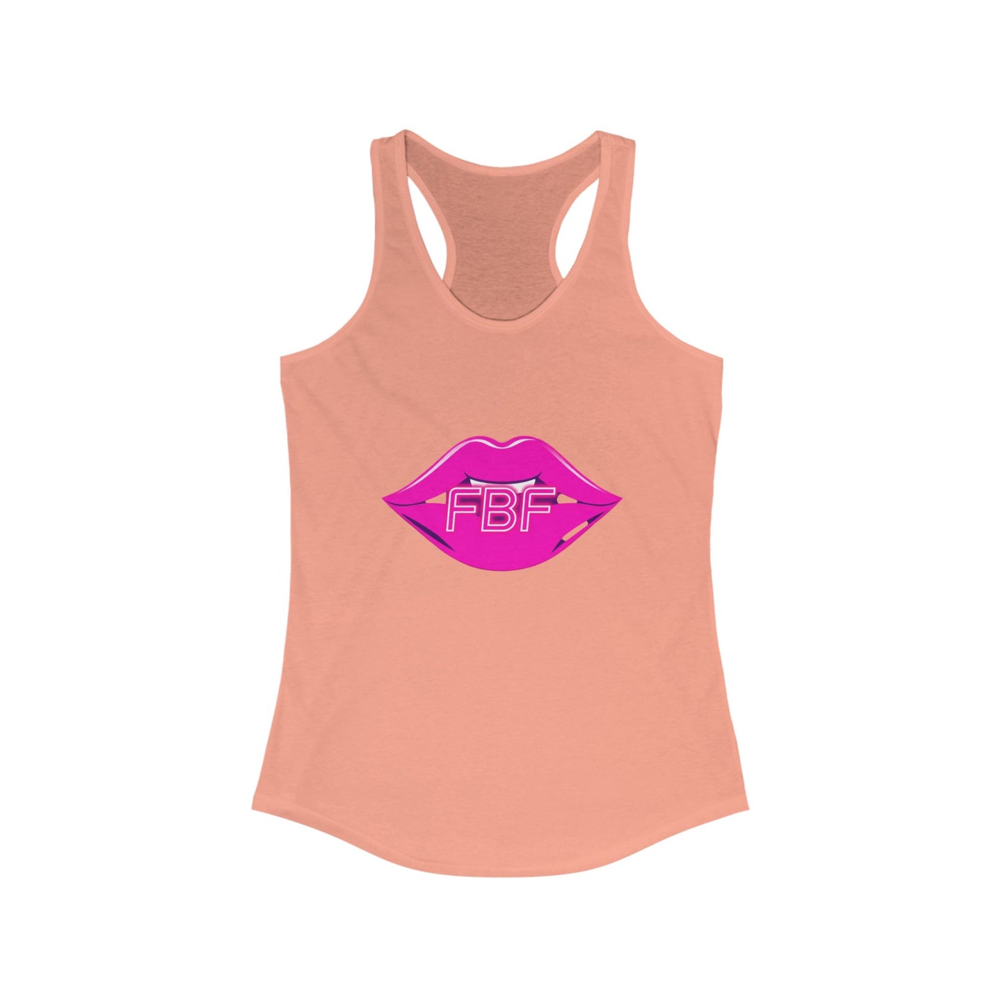 Chic Women’s Racerback Tank with Lip Design, Cute Workout Top, Summer Essential, Trendy Graphic Tee, Gifts for Her, Pool Party Apparel