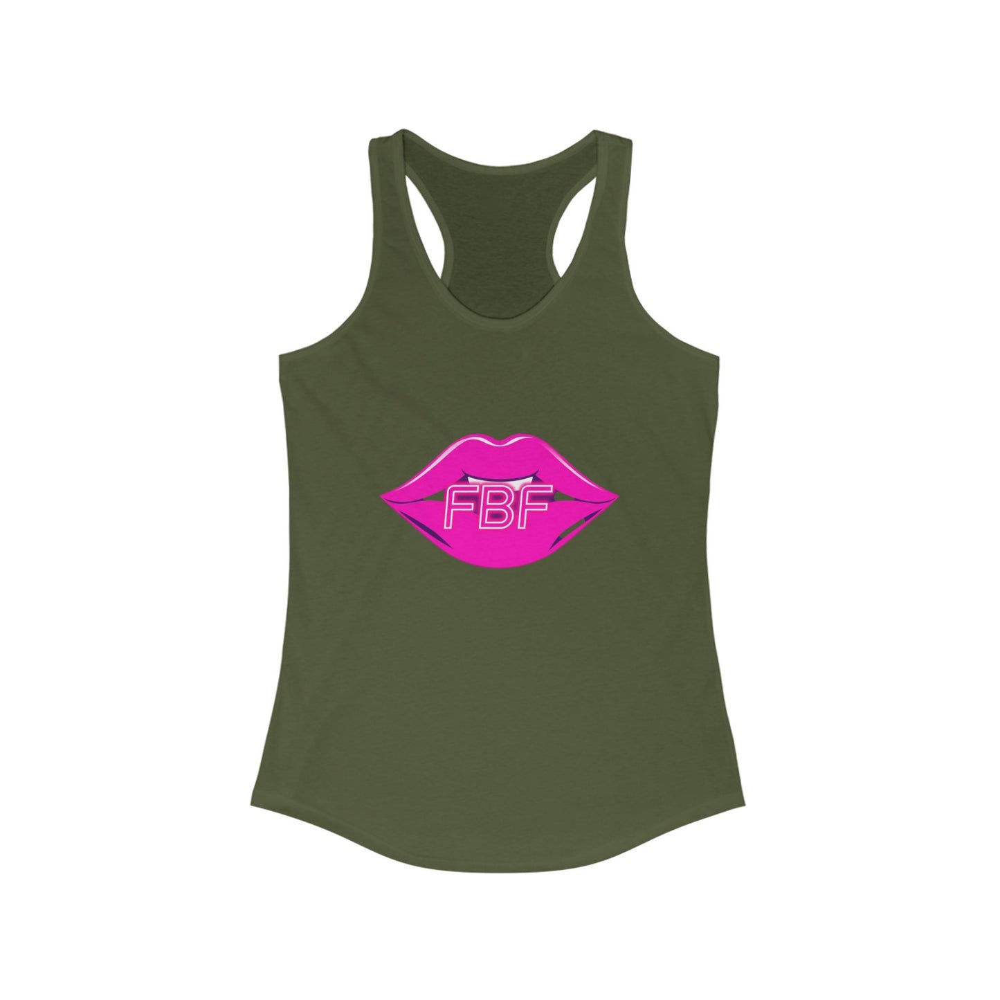 Chic Women’s Racerback Tank with Lip Design, Cute Workout Top, Summer Essential, Trendy Graphic Tee, Gifts for Her, Pool Party Apparel