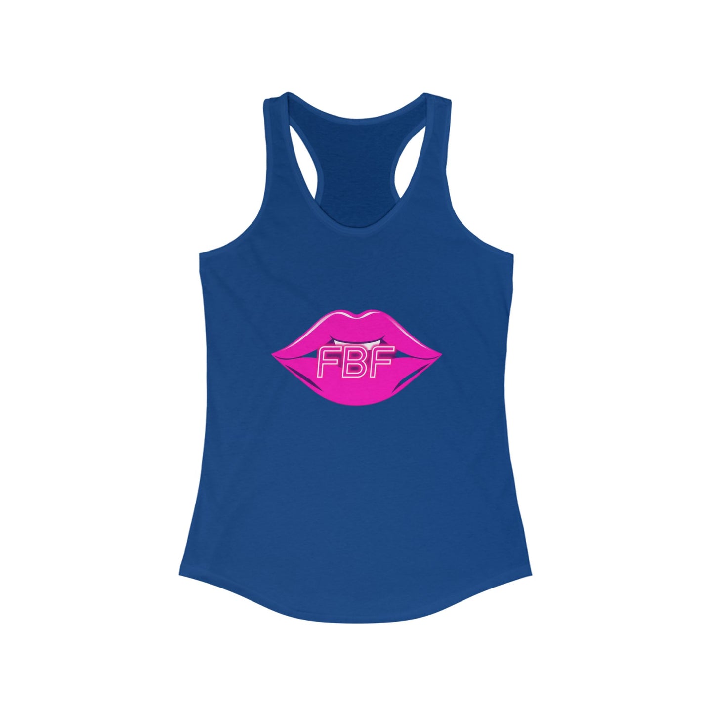 Chic Women’s Racerback Tank with Lip Design, Cute Workout Top, Summer Essential, Trendy Graphic Tee, Gifts for Her, Pool Party Apparel