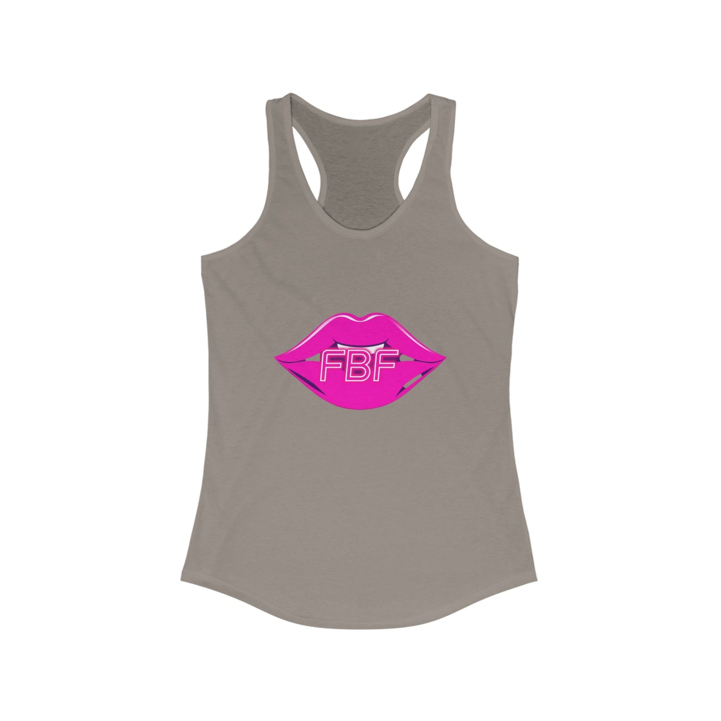 Chic Women’s Racerback Tank with Lip Design, Cute Workout Top, Summer Essential, Trendy Graphic Tee, Gifts for Her, Pool Party Apparel