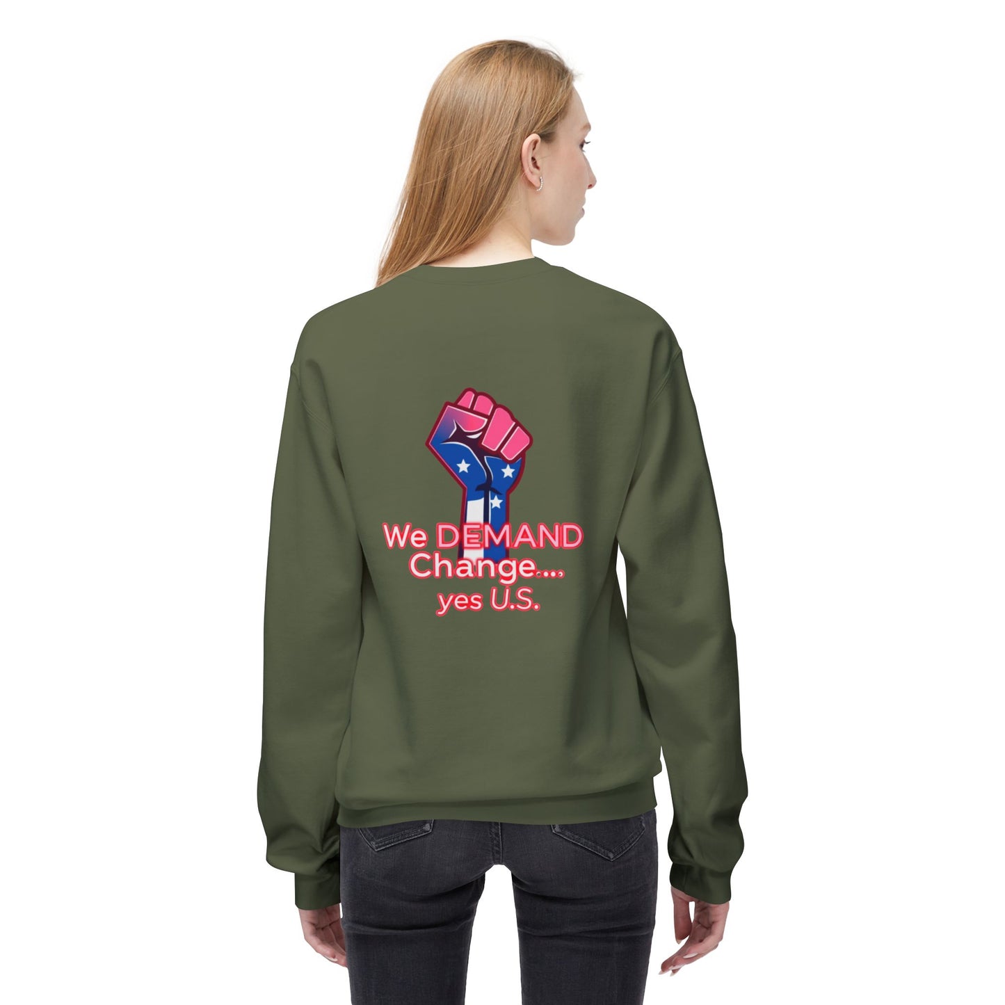 Empowered Message Crewneck Sweatshirt, Unisex Fleece, Activism Sweatshirt, Political Apparel, Comfortable Streetwear