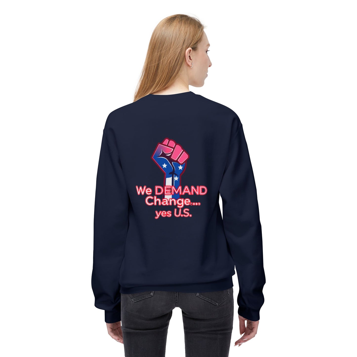 Empowered Message Crewneck Sweatshirt, Unisex Fleece, Activism Sweatshirt, Political Apparel, Comfortable Streetwear
