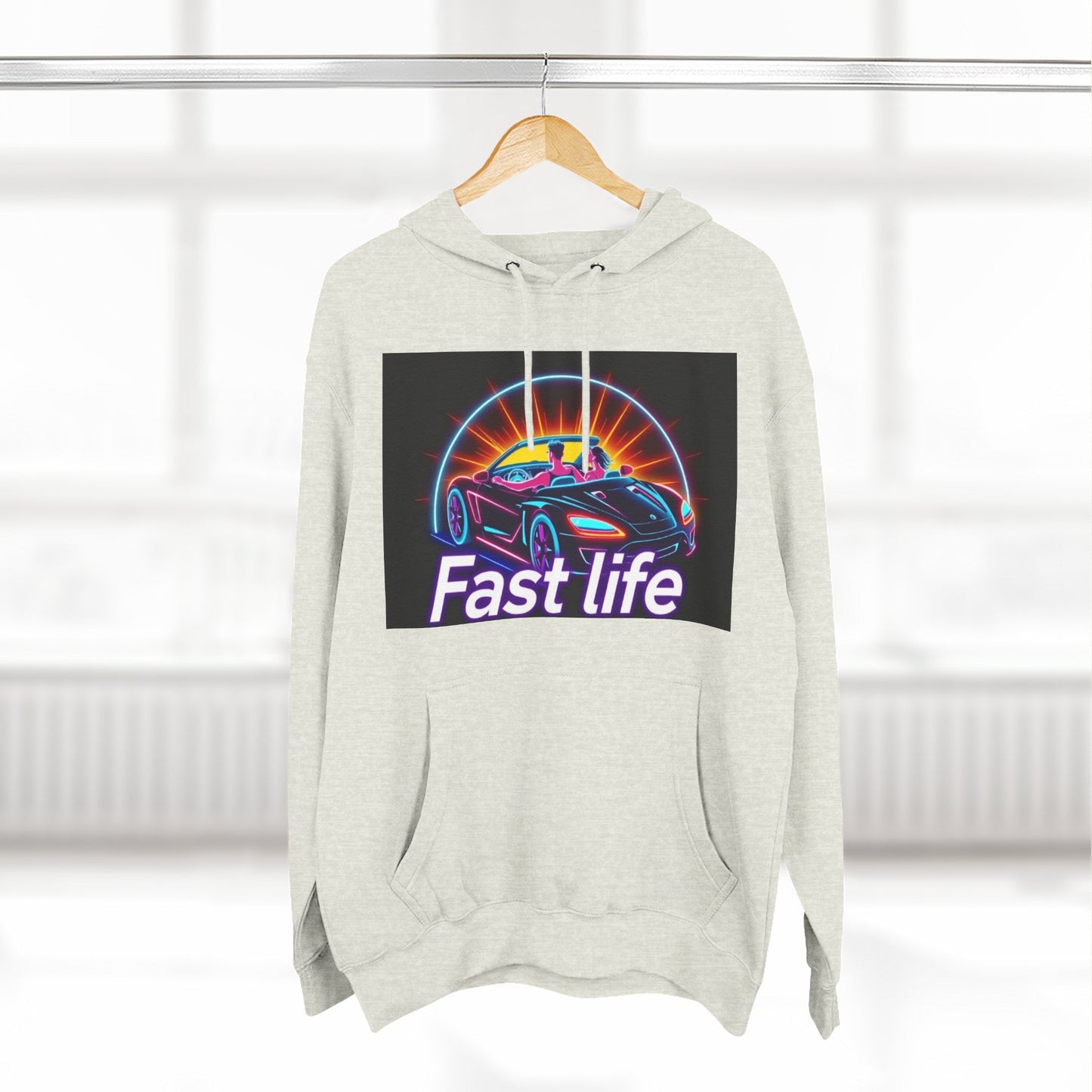 Fast Life Fleece Hoodie for Car Enthusiasts