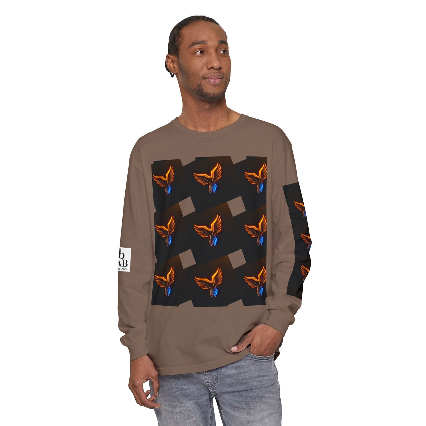 Vibrant Long Sleeve T-Shirt with Phoenix Design - Casual Wear for Bird Lovers, Gifts, Unique Fashion, Everyday Style, Unisex Apparel