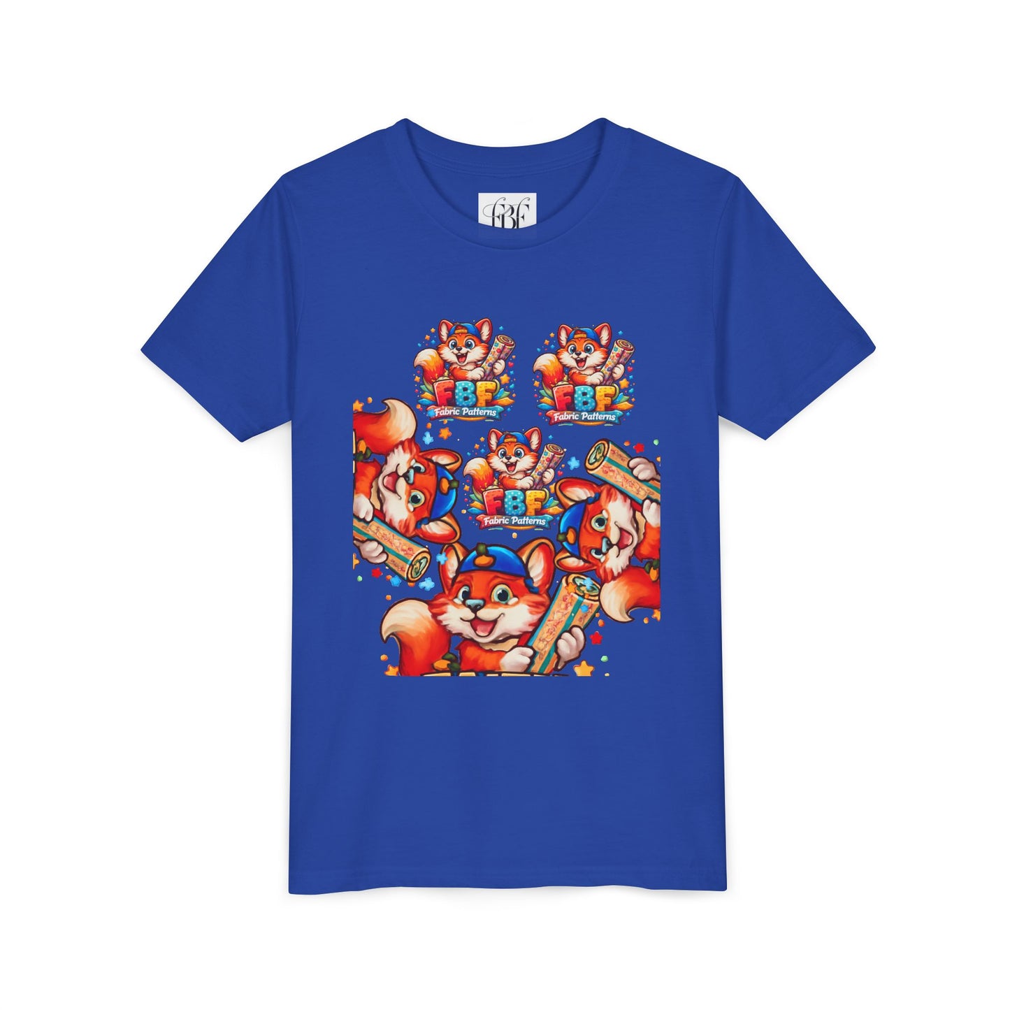 Youth Tee — Colorful Cartoon Fox 'FBF' Logo Kids Shirt