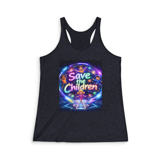 Save the Children Neon Graphic Tank — Kids Charity Awareness Racerback