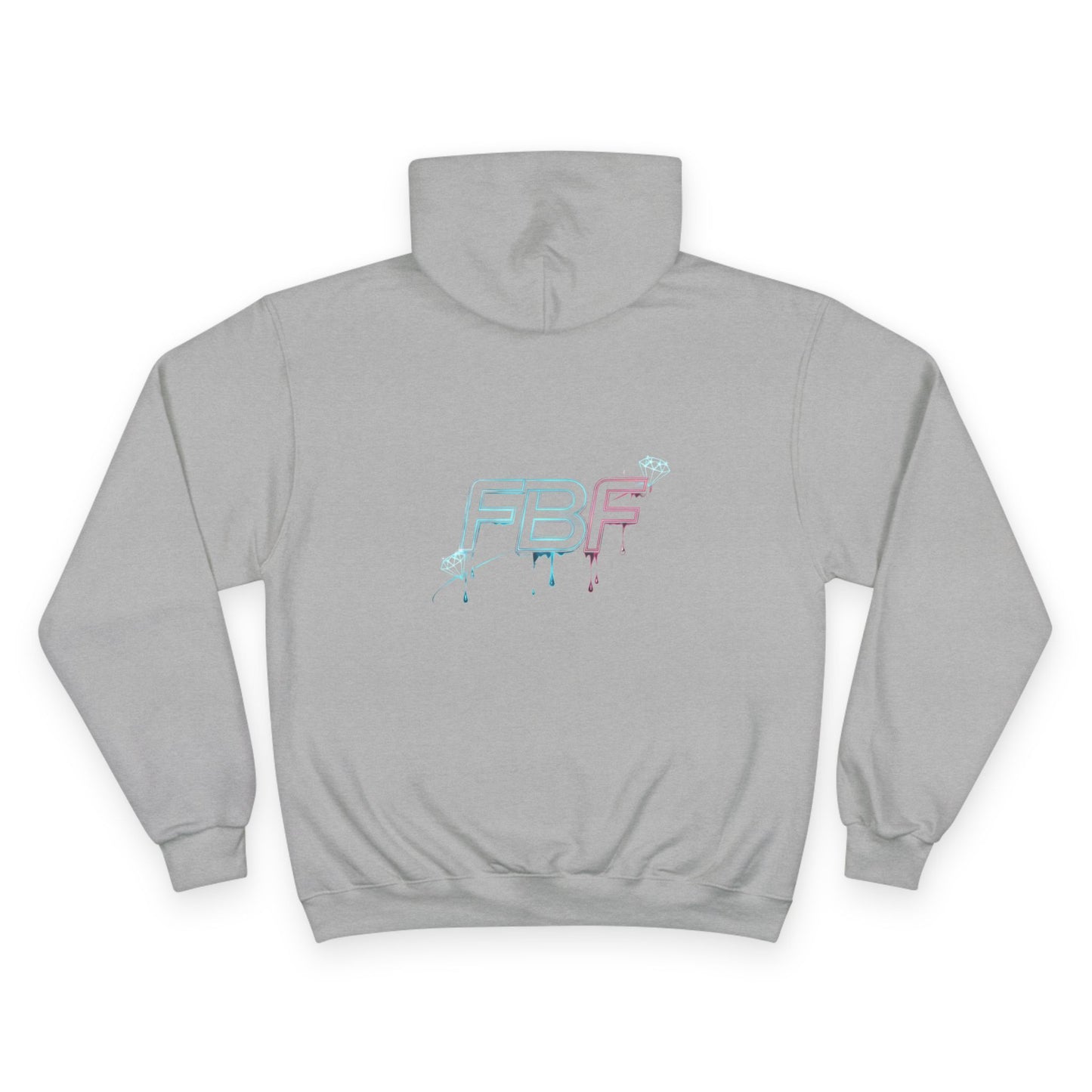 Fbf diamond Champion Hoodie — Dripping Diamond Heart Graphic Pullover