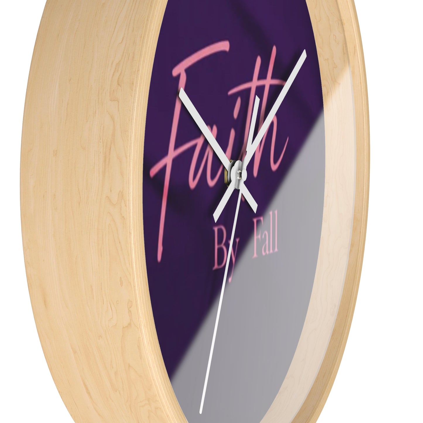Inspirational Wall Clock - 'Faith By Fall' Purple Decor