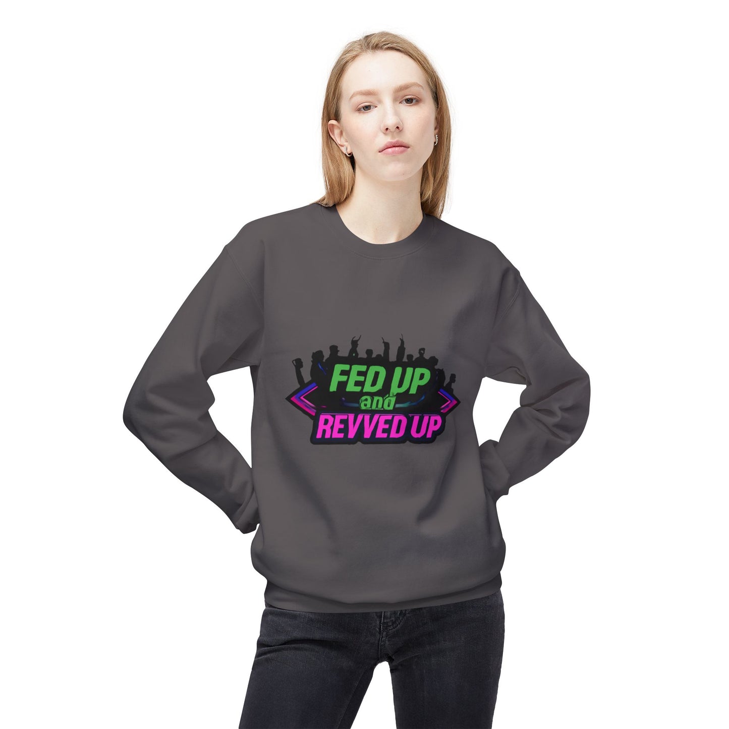 Empowered Message Crewneck Sweatshirt, Unisex Fleece, Activism Sweatshirt, Political Apparel, Comfortable Streetwear