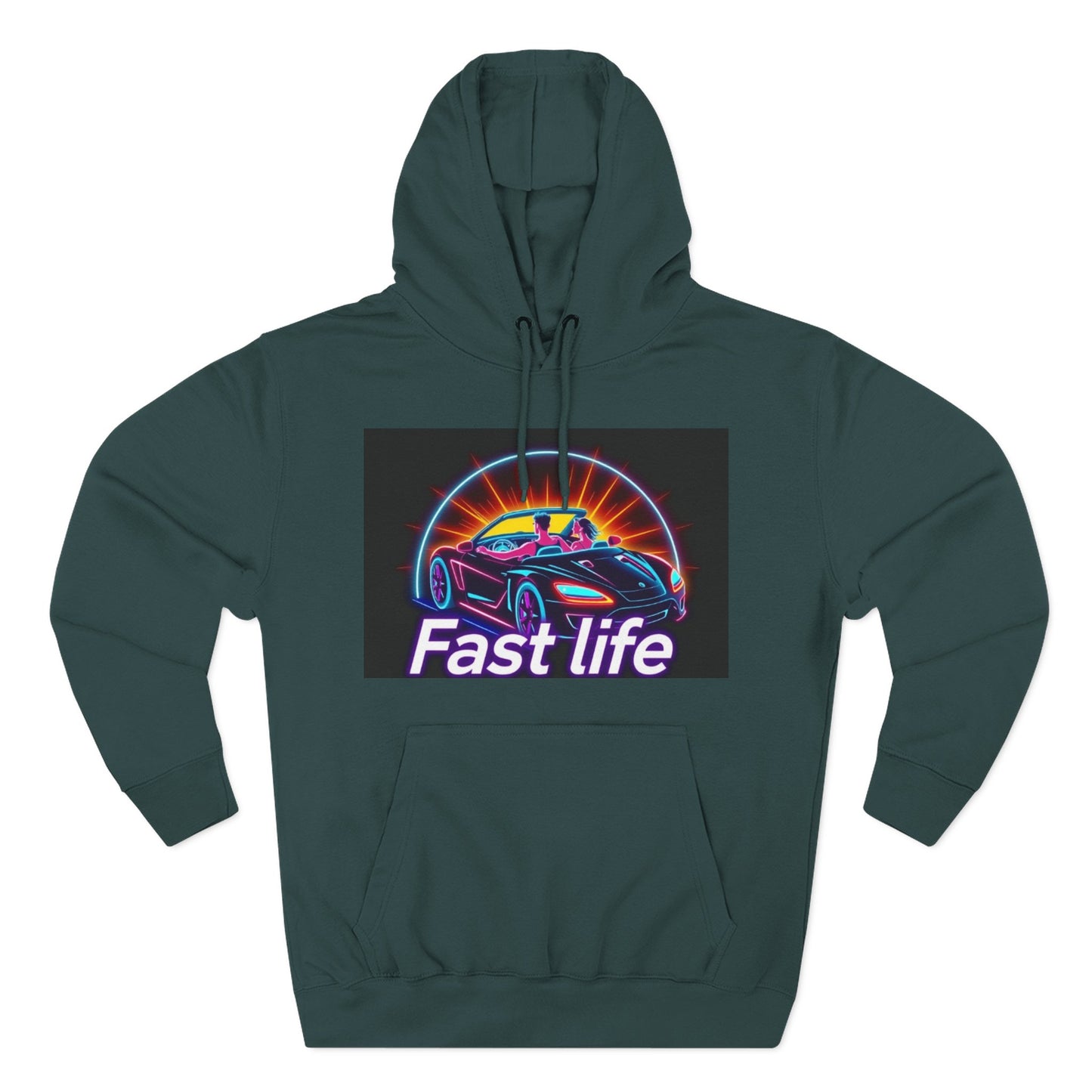 Fast Life Fleece Hoodie for Car Enthusiasts