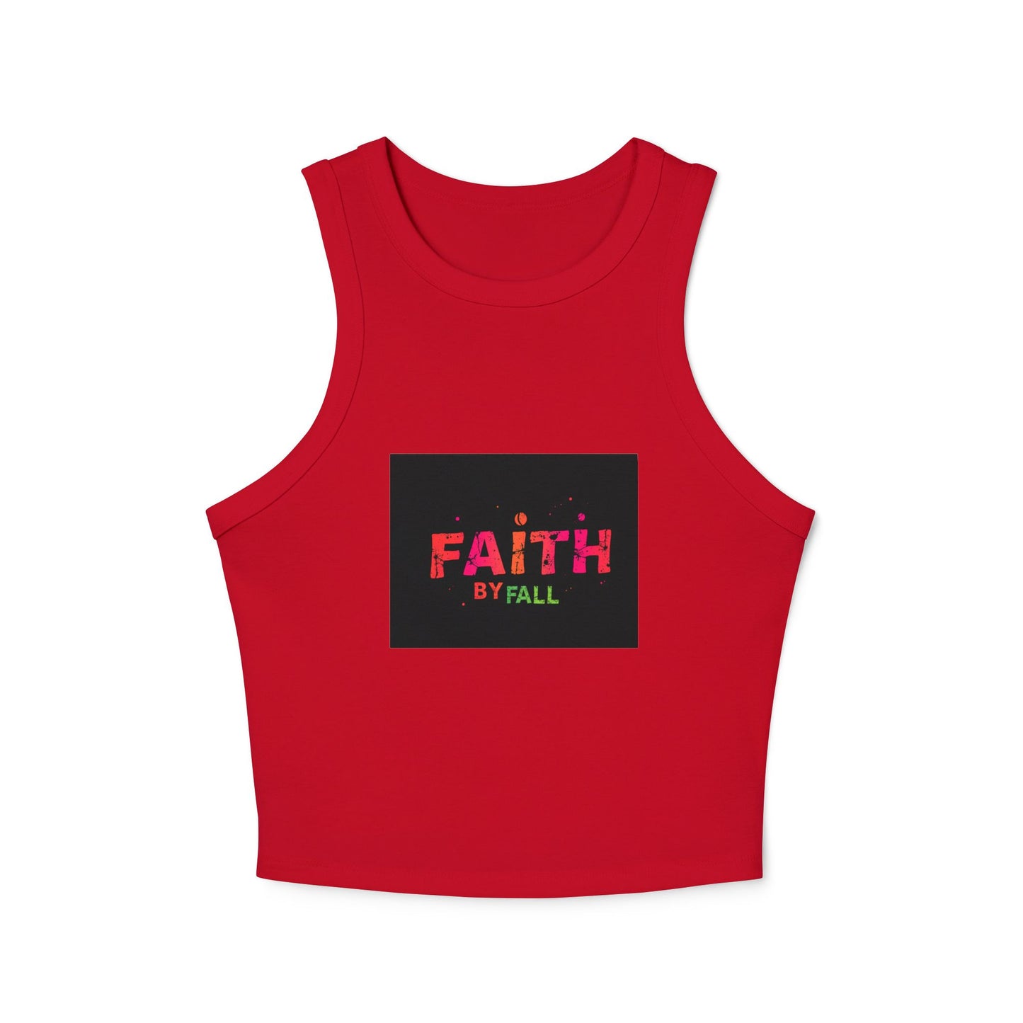Faith by Fall Women's Micro Rib Racer Tank Top, Inspirational Summer Top, Motivational Crop Tank, Faith Apparel, Gift for Her, Casual Wear