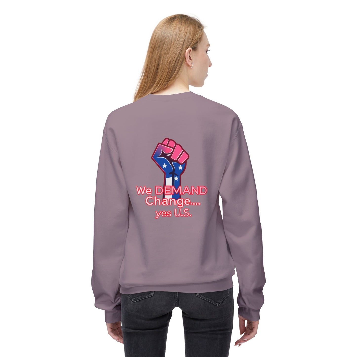 Empowered Message Crewneck Sweatshirt, Unisex Fleece, Activism Sweatshirt, Political Apparel, Comfortable Streetwear