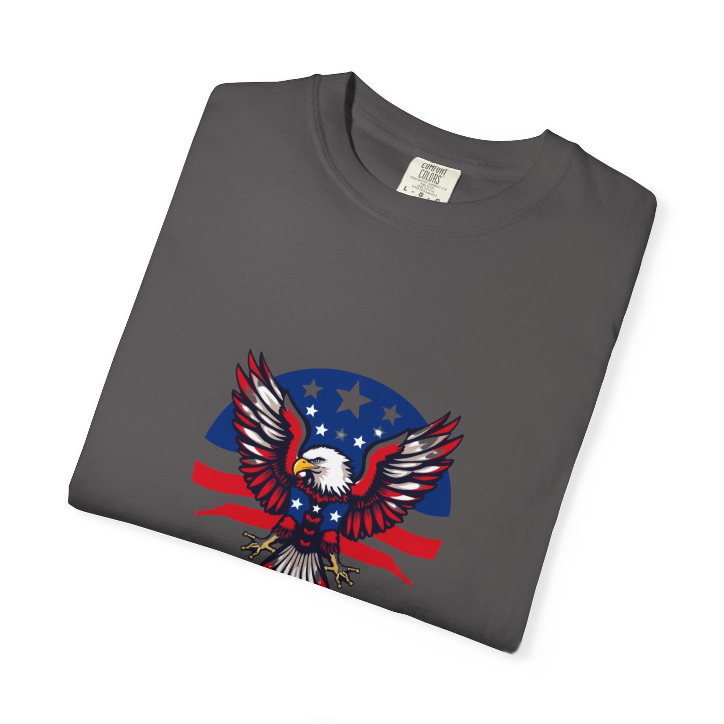 Patriotic T-Shirt with Eagle Graphic | Faith By Flag Tee, Unisex Apparel, Independence Day Shirt, Casual Wear, Gift for Veterans