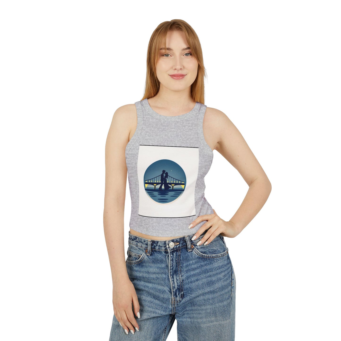 Cozy Women's Micro Rib Racer Tank Top with Bridge Design