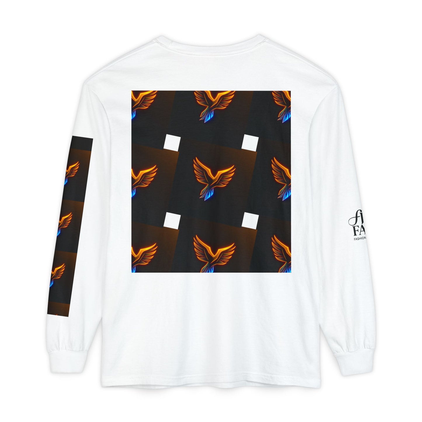 Vibrant Long Sleeve T-Shirt with Phoenix Design - Casual Wear for Bird Lovers, Gifts, Unique Fashion, Everyday Style, Unisex Apparel
