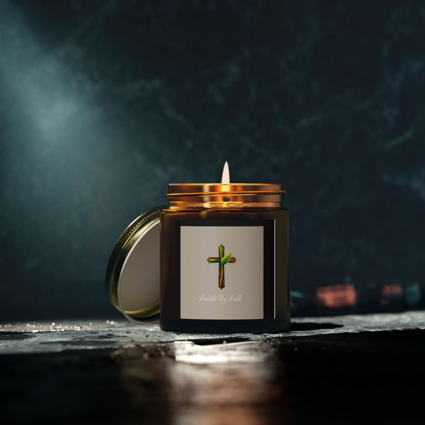 Faith By Fall Scented Candles - Coconut Apricot Wax (4oz, 9oz) - Perfect for Fall Decor and Gifts