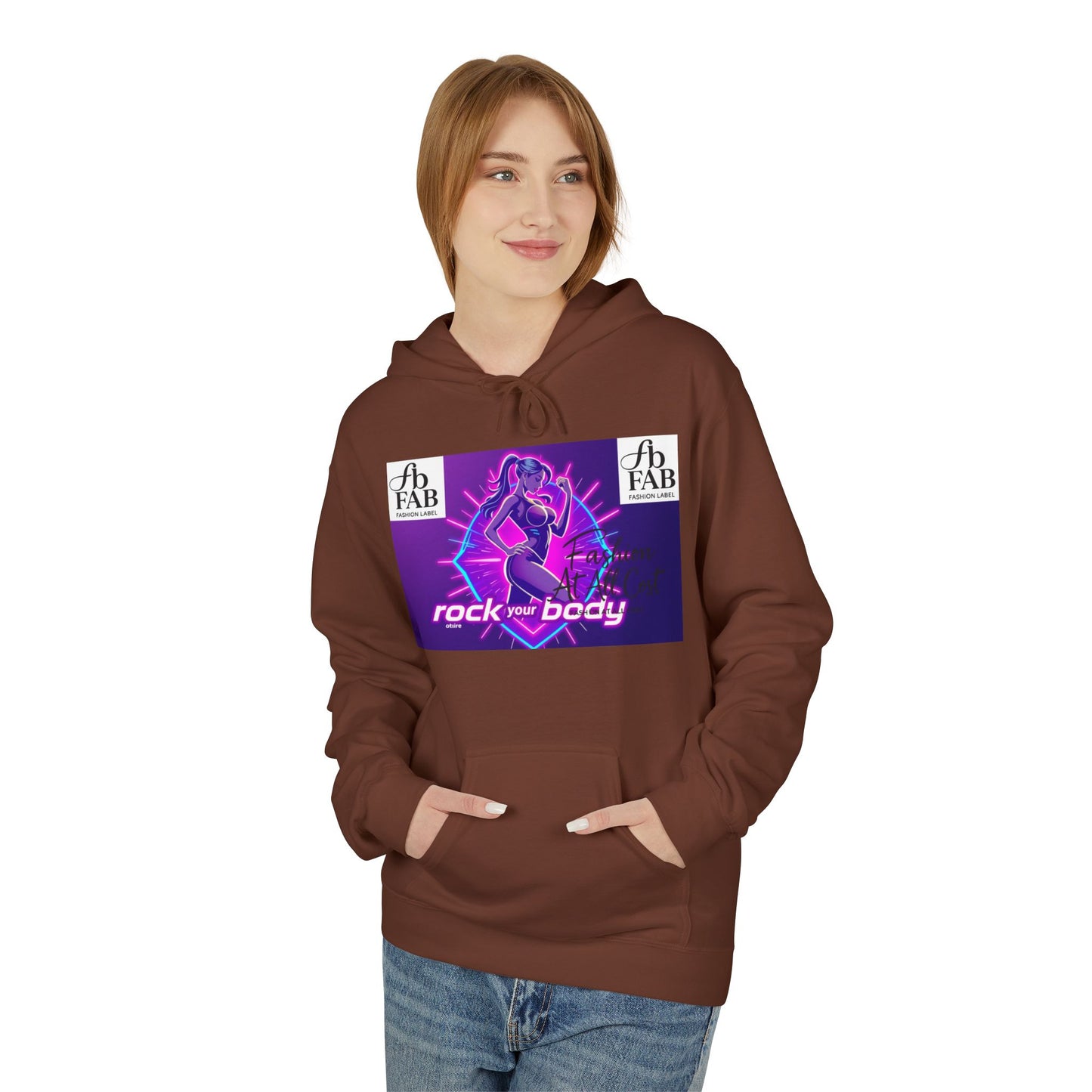 Rock Your Body Fleece Hoodie | Unisex Midweight Hoodie, Cozy Sweatshirt, Unique Gift for Fitness Lovers, Casual Wear, Music Inspired Apparel