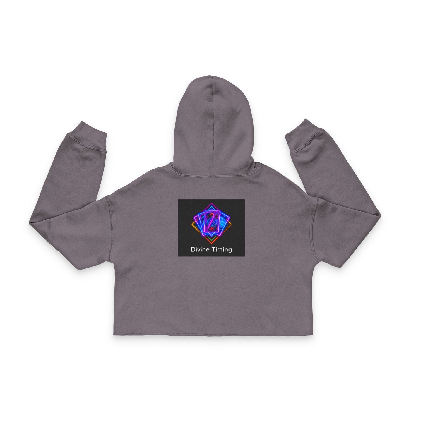 Divine Timing Women's Cropped Hoodie | Spiritual Gift, Trendy Activewear, Cozy Layer, Meditation Apparel, New Age Style