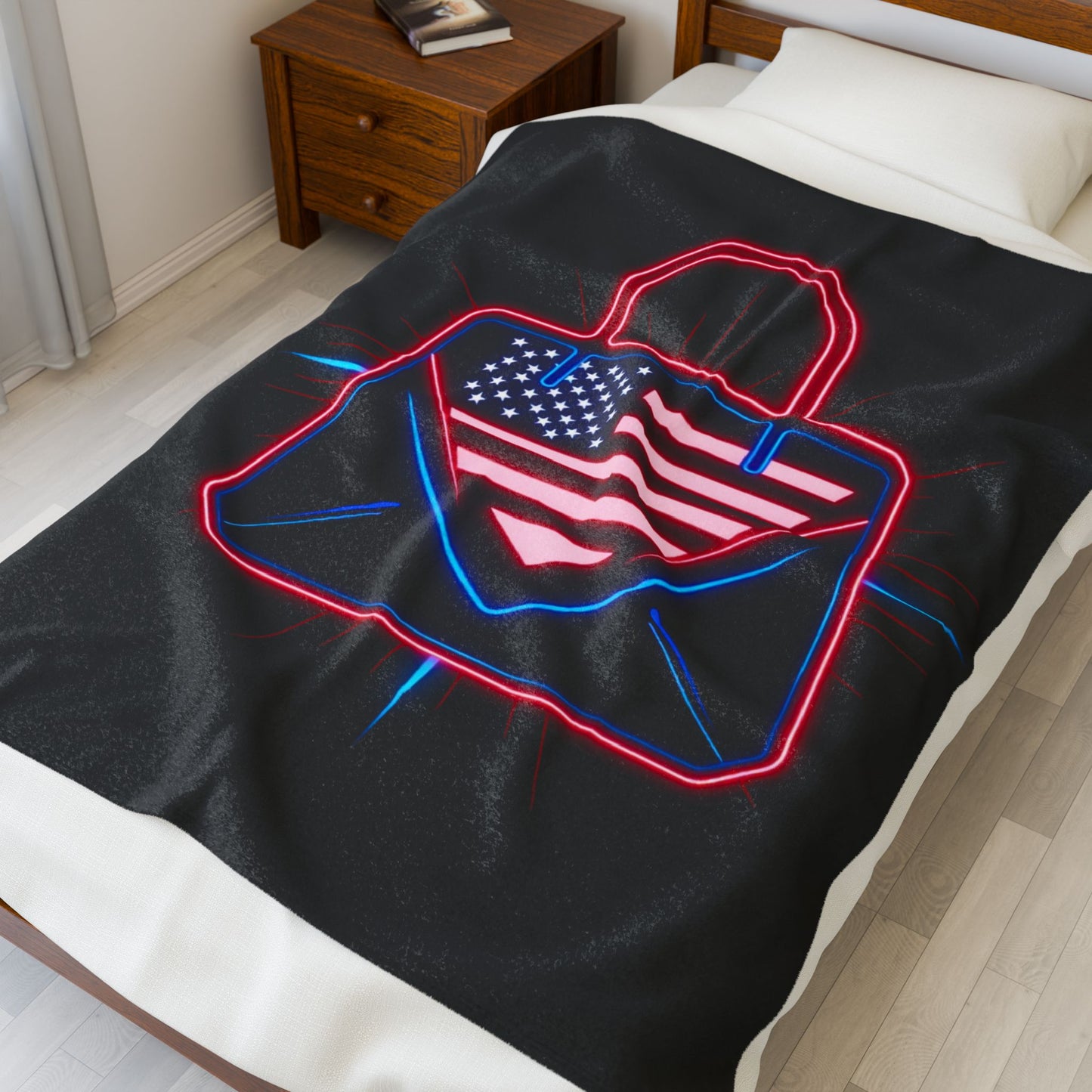 American Pride Velveteen Plush Blanket, Cozy Home Décor, Great for Gifts, Independence Day, Patriotic Display, Soft Throw Blanket