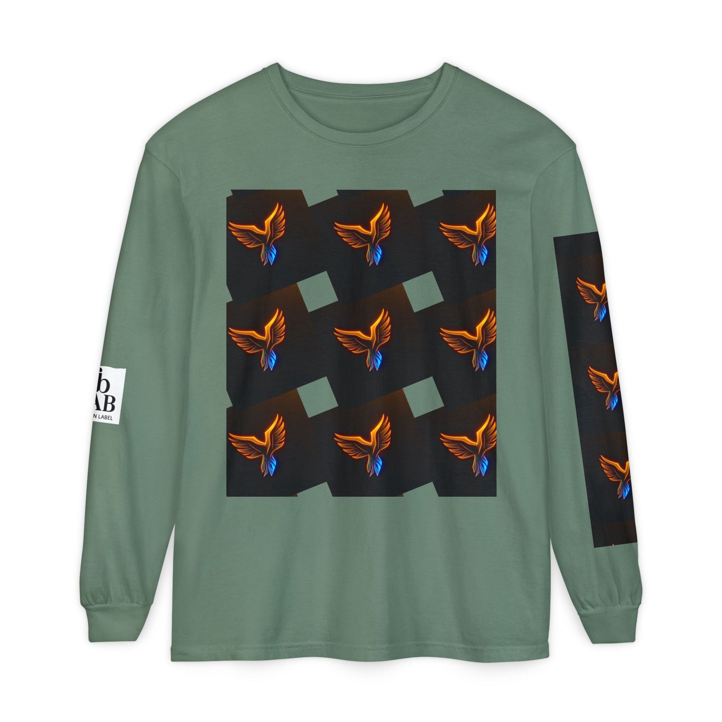 Vibrant Long Sleeve T-Shirt with Phoenix Design - Casual Wear for Bird Lovers, Gifts, Unique Fashion, Everyday Style, Unisex Apparel