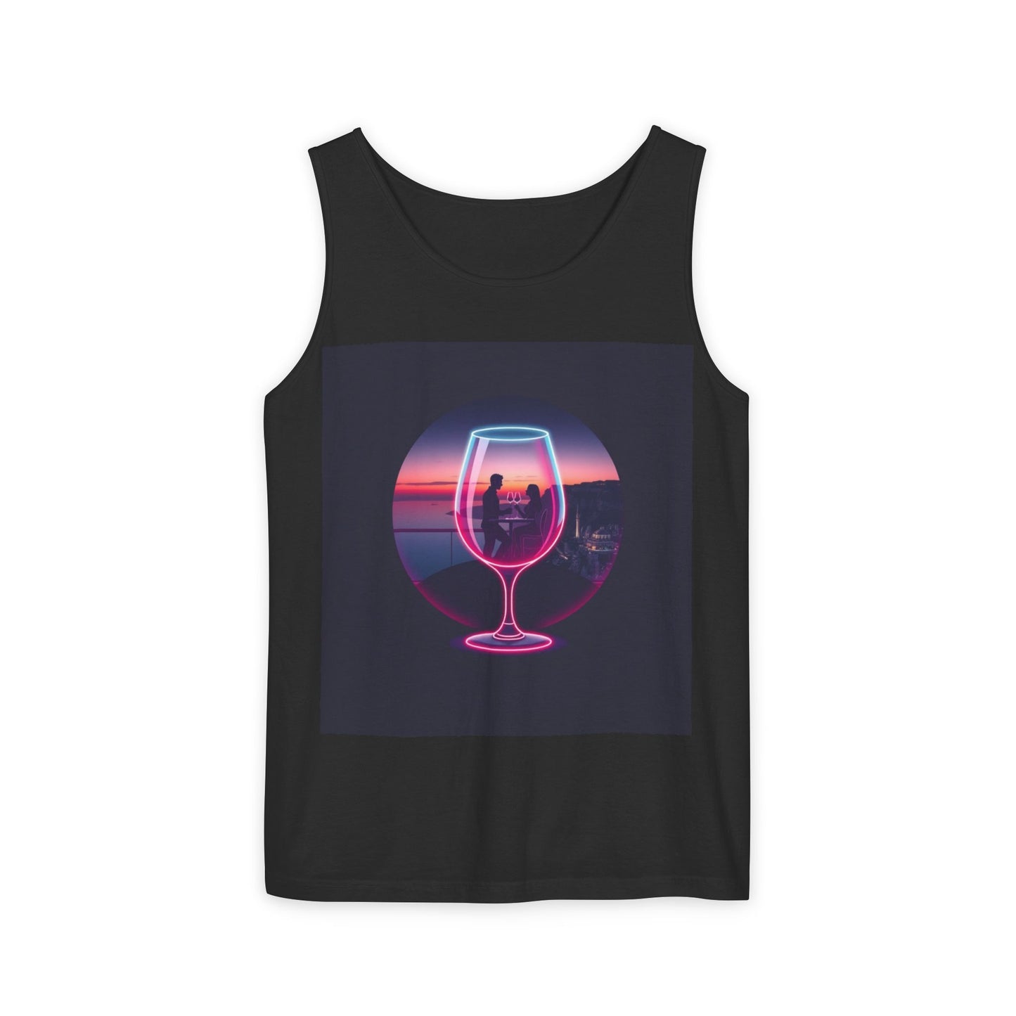 Sunset Vibes Tank Top, Casual Summer Wear, Beach Apparel, Wine Lover Gift, Travel Fashion