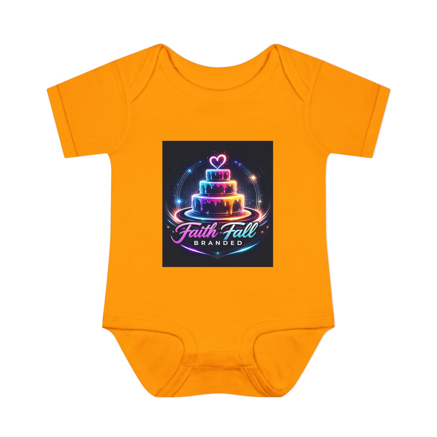 Infant Bodysuit — Neon Cake 'Faith, Fall, Brander' Baby Onesie