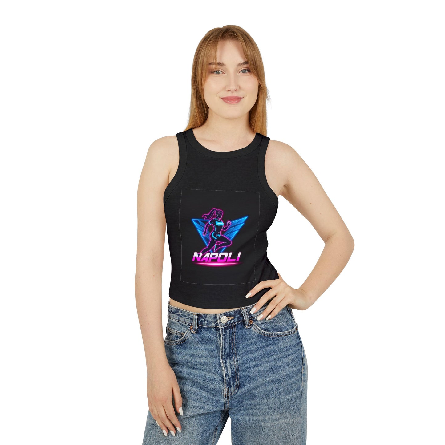 Vintage Napoli Racer Tank Top for Women, Trendy Summer Top, Athletic Wear, Casual Beach Outfit, Retro Graphic Competitive Apparel