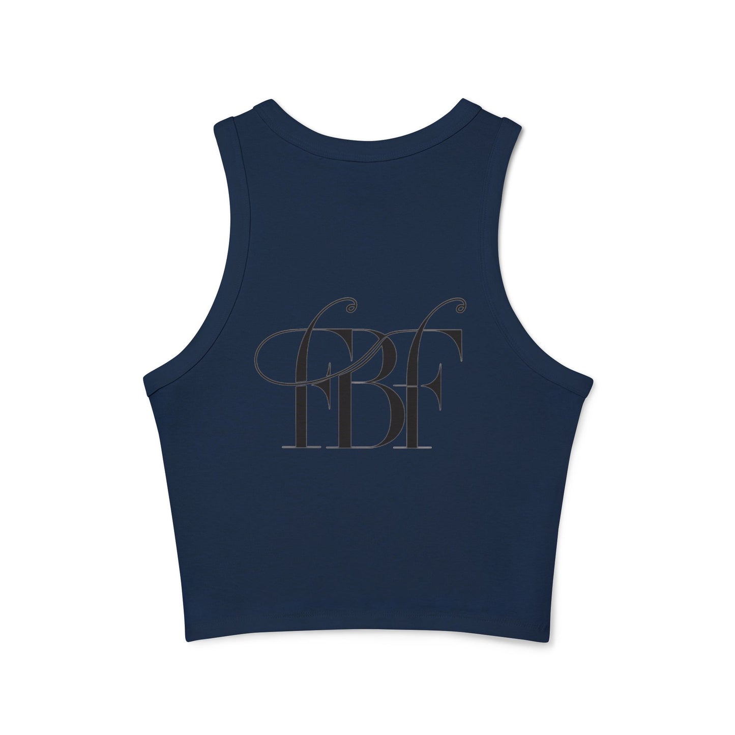 Trendy Women's Ribbed Racer Tank Top, Casual Summer Top, Graphic Crop Tank, Festival Wear, Cute Workout Shirt