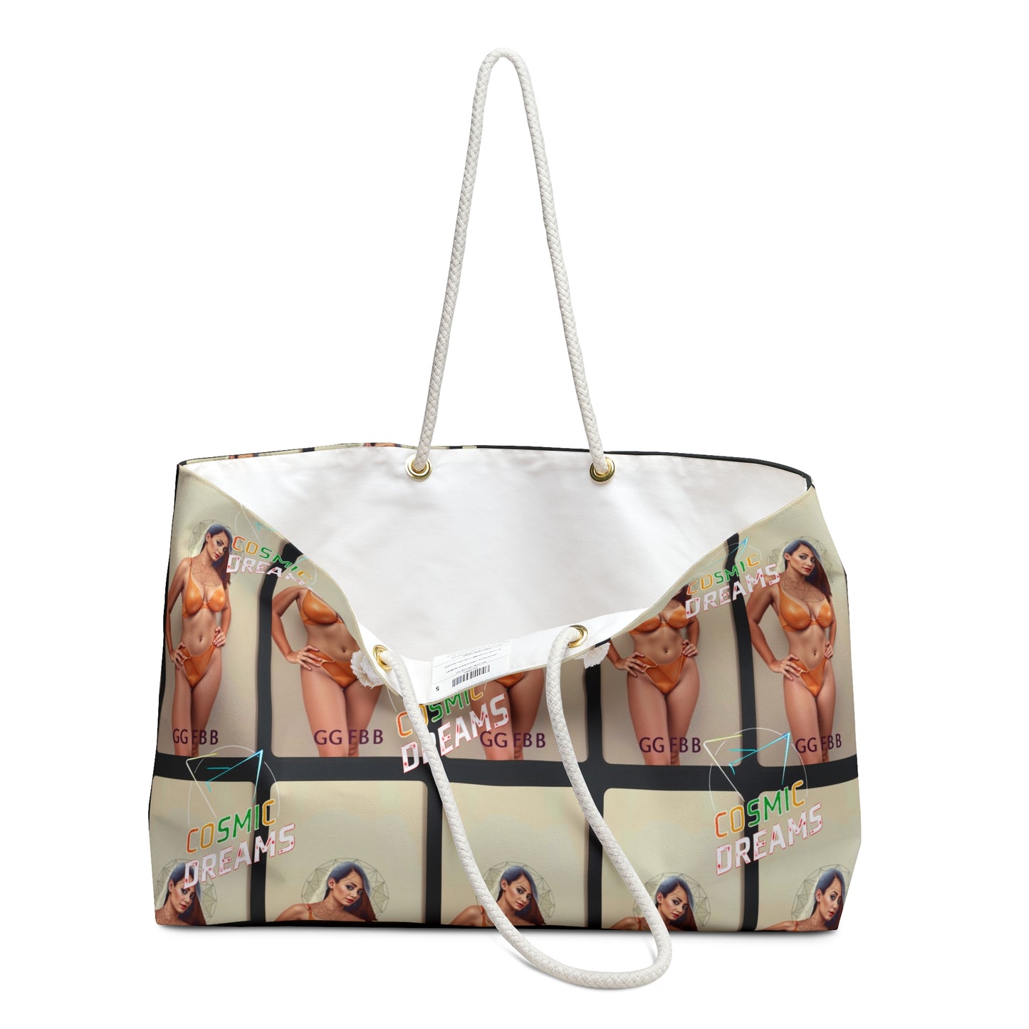 Stylish Weekender Bag with Retro Design - Perfect for Travel and Beach Days