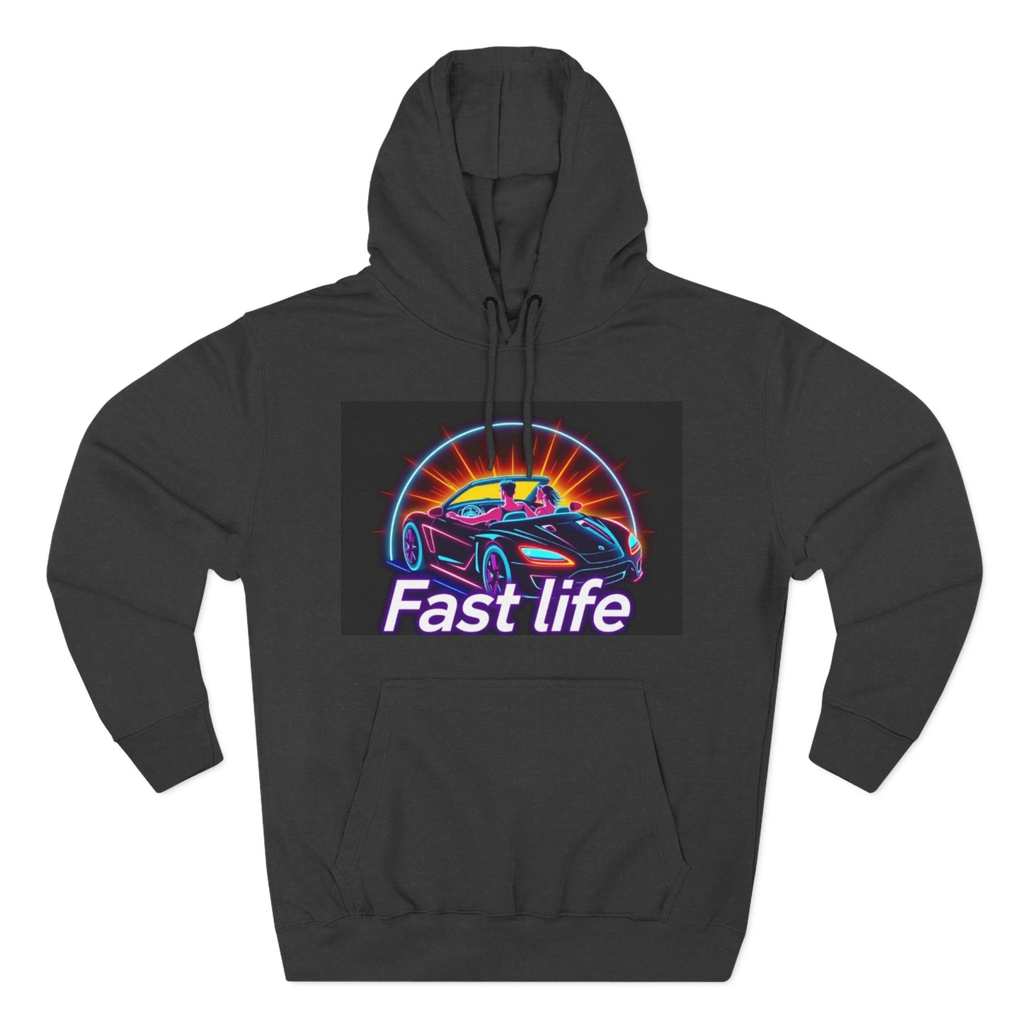 Fast Life Fleece Hoodie for Car Enthusiasts
