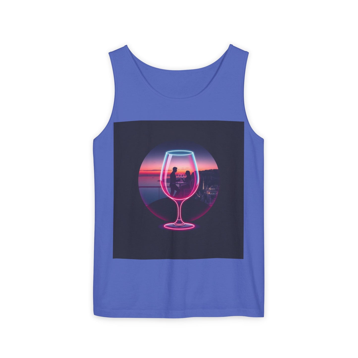 Sunset Vibes Tank Top, Casual Summer Wear, Beach Apparel, Wine Lover Gift, Travel Fashion