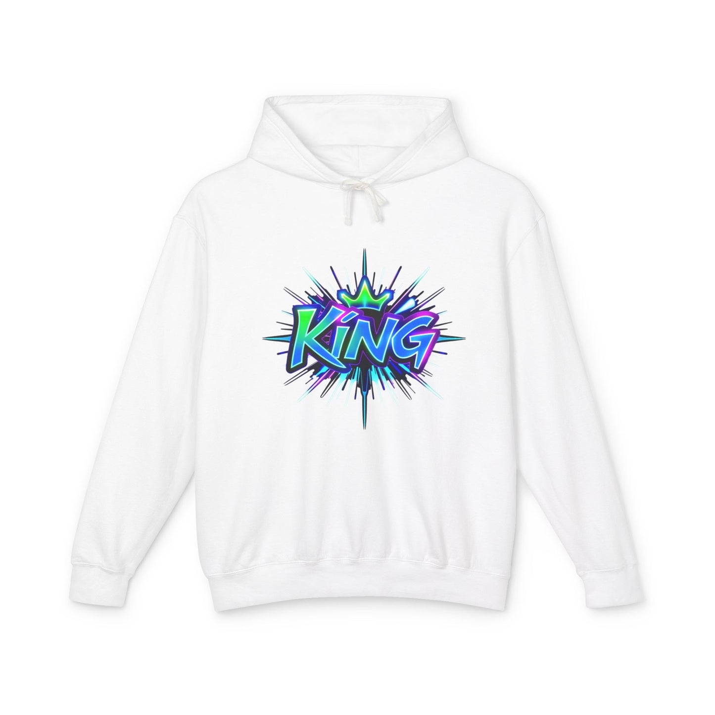 Colorful King Hoodie for Trendy Casual Wear, Unisex Lightweight Sweatshirt for Men & Women, Perfect Gift for Birthdays, Hip Hop Vibes, [...]