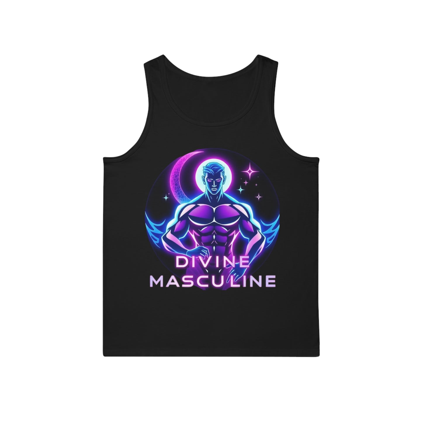 Divine Masculine Tank Top, Unisex Softstyle Tank for Spiritual Men, LGBTQ+ Pride, Fitness Apparel, Summer Wear, Gift for Him