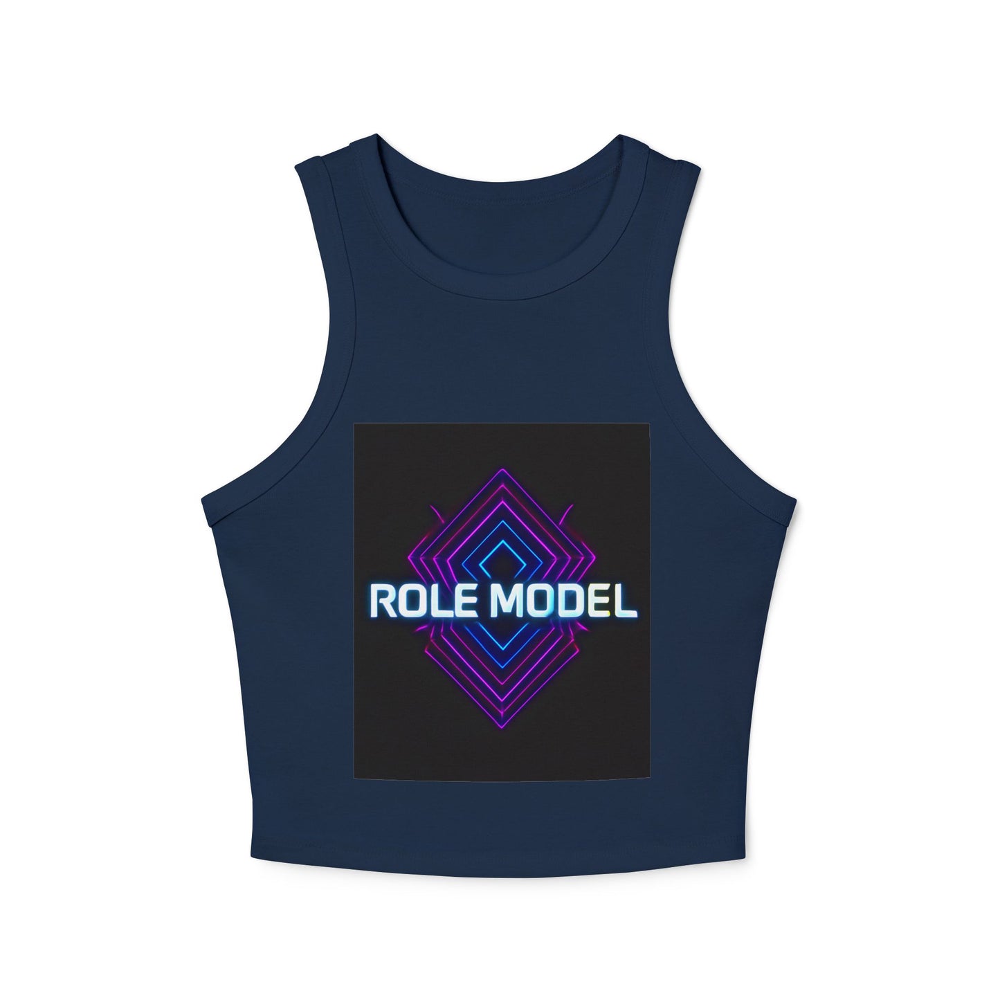 Trendy Women's Micro Rib Racer Tank Top with Role Model Print, Fashionable Fitness Wear, Gift for Her, Summer Essential, Casual Chic, [...]