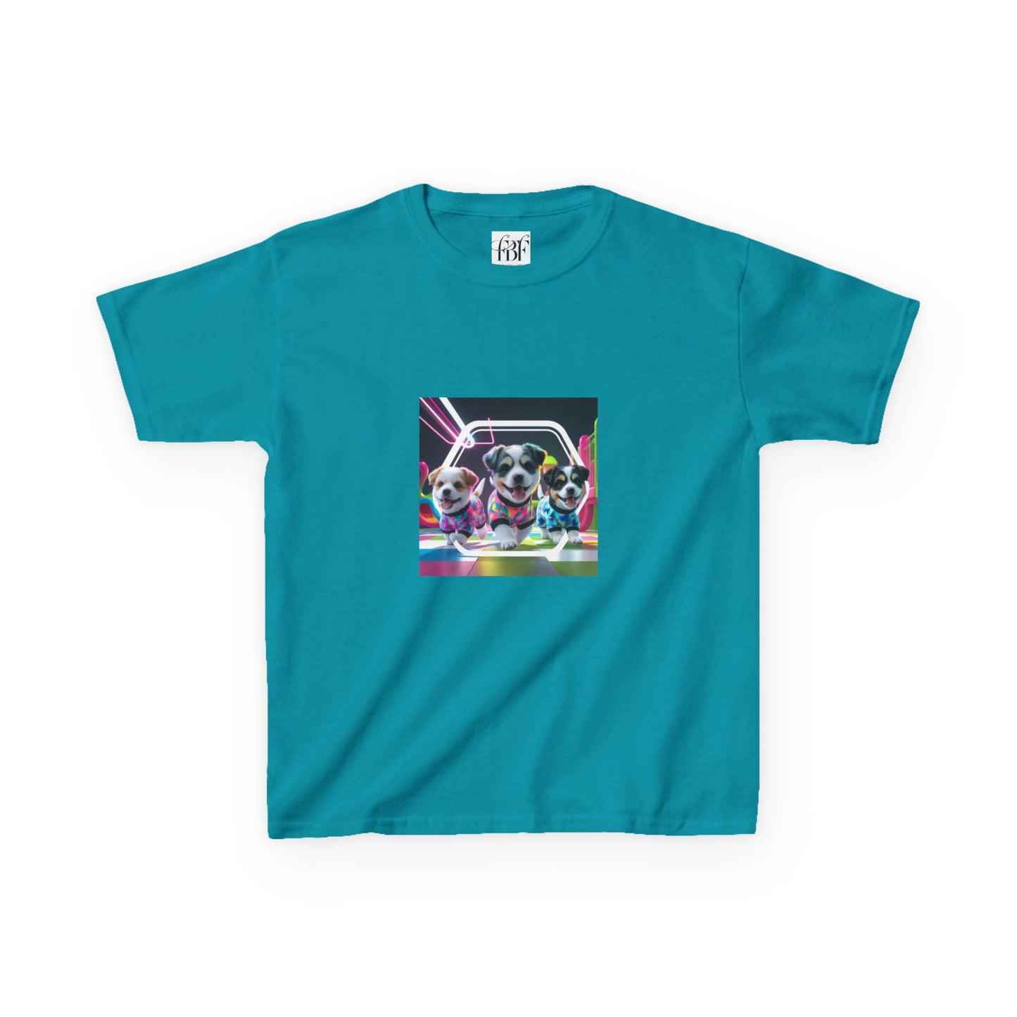 Colorful Dog-Themed Kids Tee - 'Unity Fun' Design