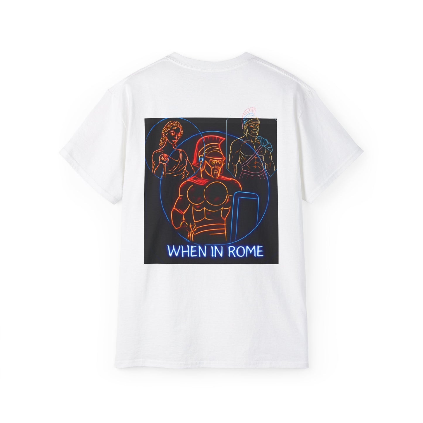 When in Rome Neon Graphic Tee - Roman Gladiator & Colosseum Vintage Style