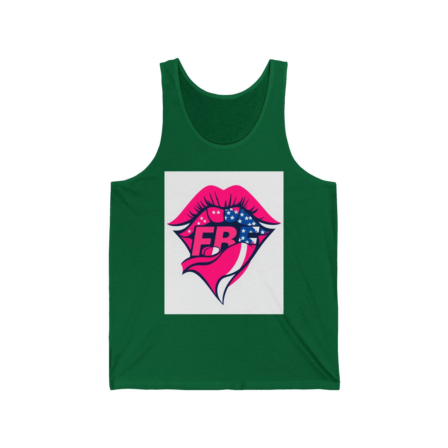 Patriotic Kiss Unisex Jersey Tank, Summer Top, Pride Apparel, Festival Wear, Casual Outfit, Gift for Her