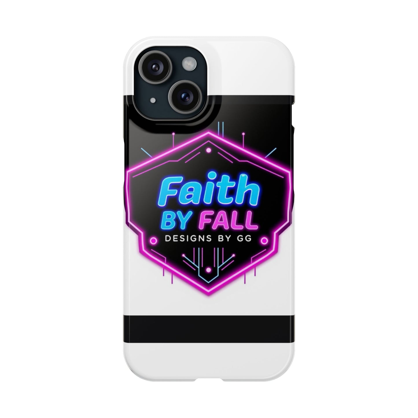 Faith by Fall Slim Phone Case - Neon Design for Tech Enthusiasts
