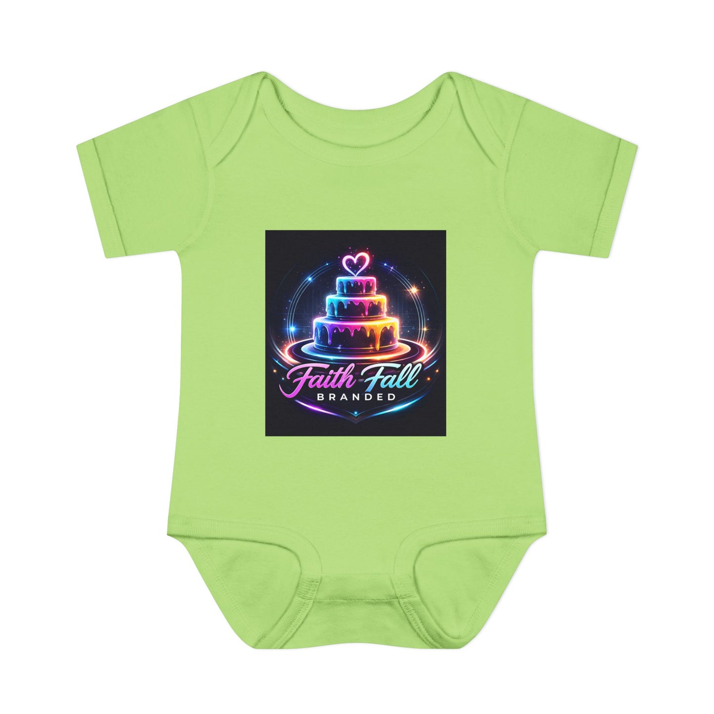 Infant Bodysuit — Neon Cake 'Faith, Fall, Brander' Baby Onesie