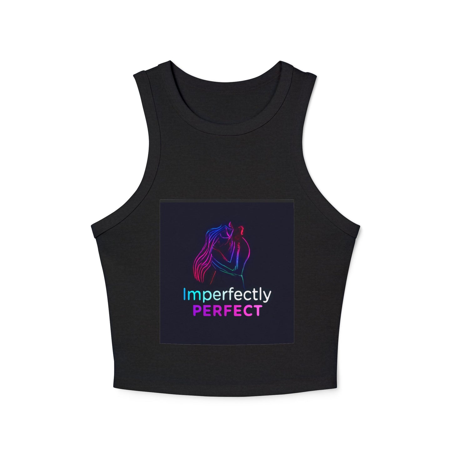 Imperfectly Perfect Racer Tank Top - Inspirational Women's Crop Top, Summer Outfit, Gift for Friends, Casual Wear, Faith Based Apparel