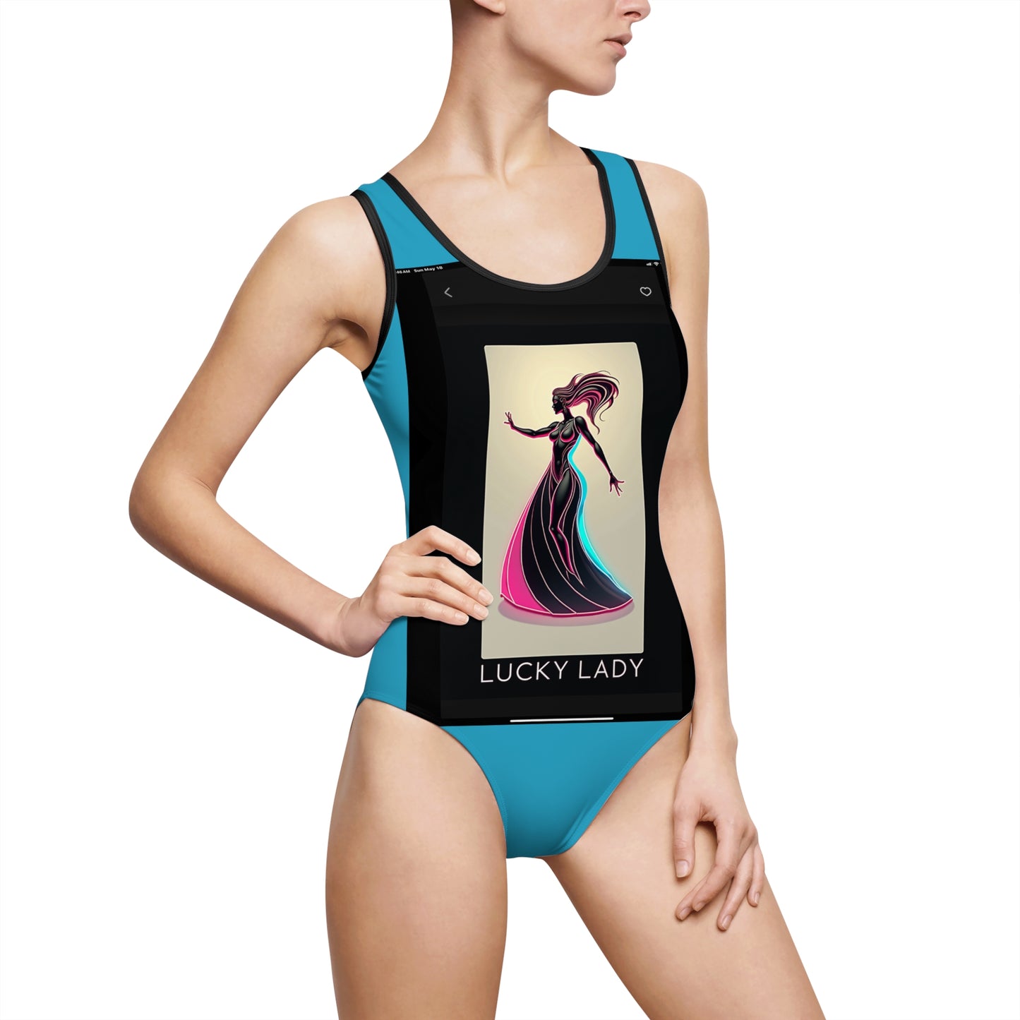 Lucky Lady Women's Classic One-Piece Swimsuit | Trendy Beachwear for Fashionistas