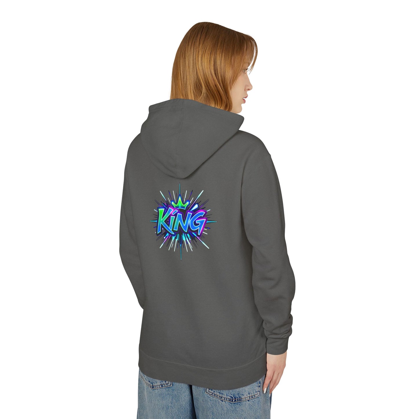 Colorful King Hoodie for Trendy Casual Wear, Unisex Lightweight Sweatshirt for Men & Women, Perfect Gift for Birthdays, Hip Hop Vibes, [...]