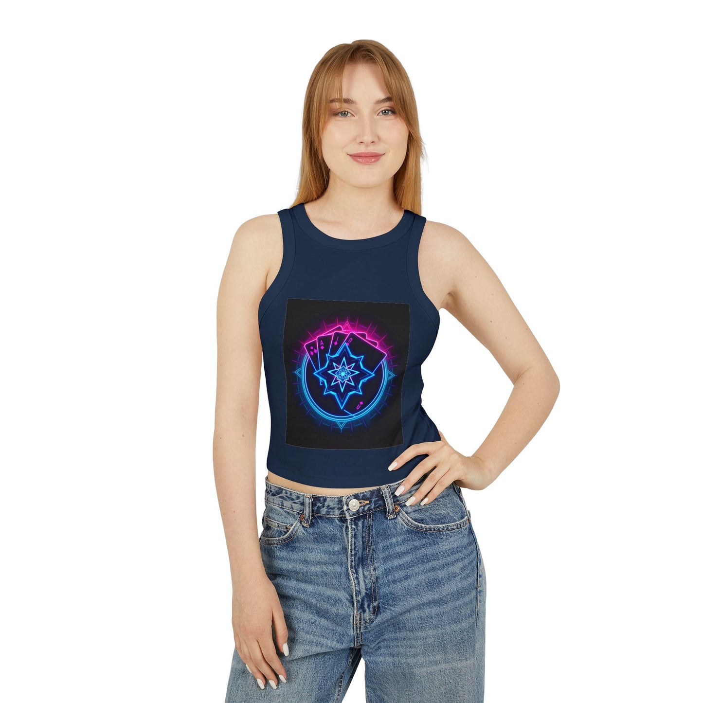 Women's Micro Rib Racer Tank Top - Feminine Energy & Cosmic Vibes, Summer Top, Festival Wear, Workout Gear, Gift for Her, [...]