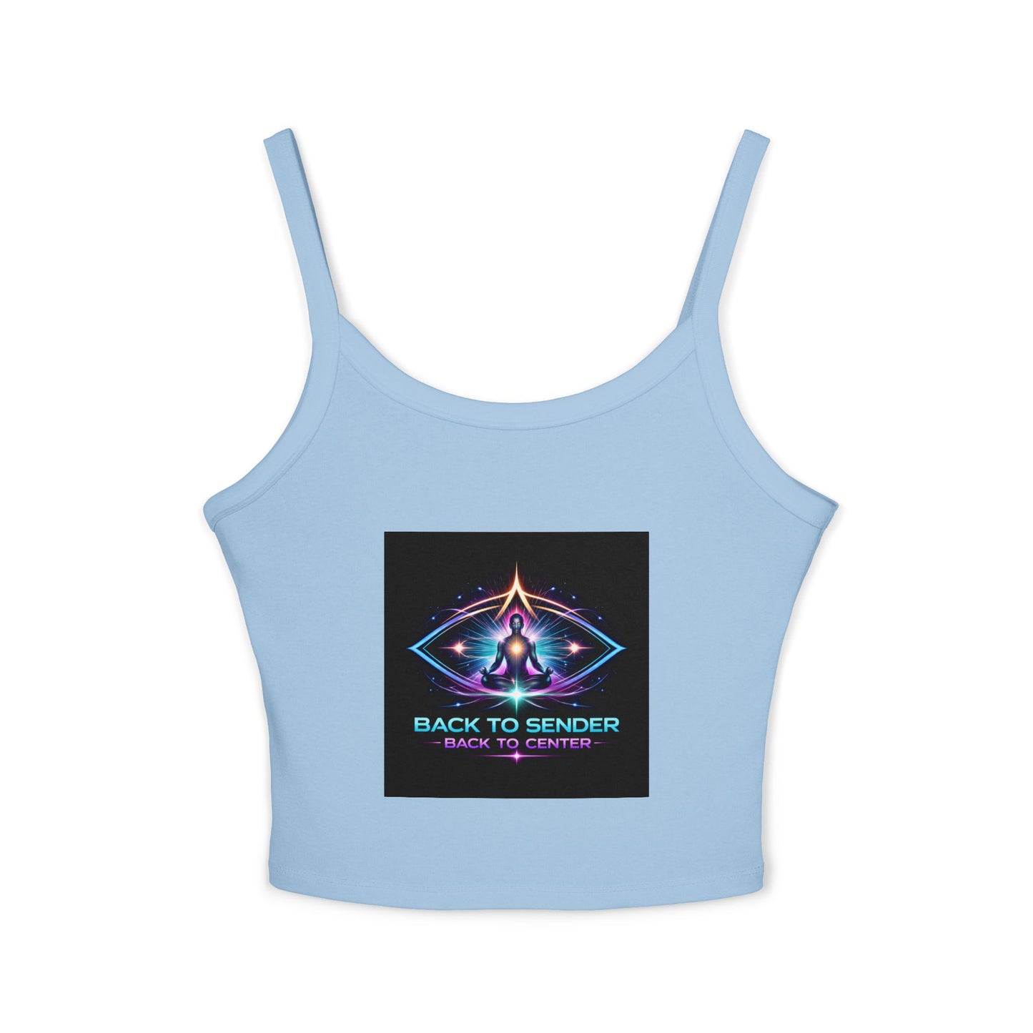Spaghetti Tank - "Back to Sender, Back to Center" Mystic Chakra Design