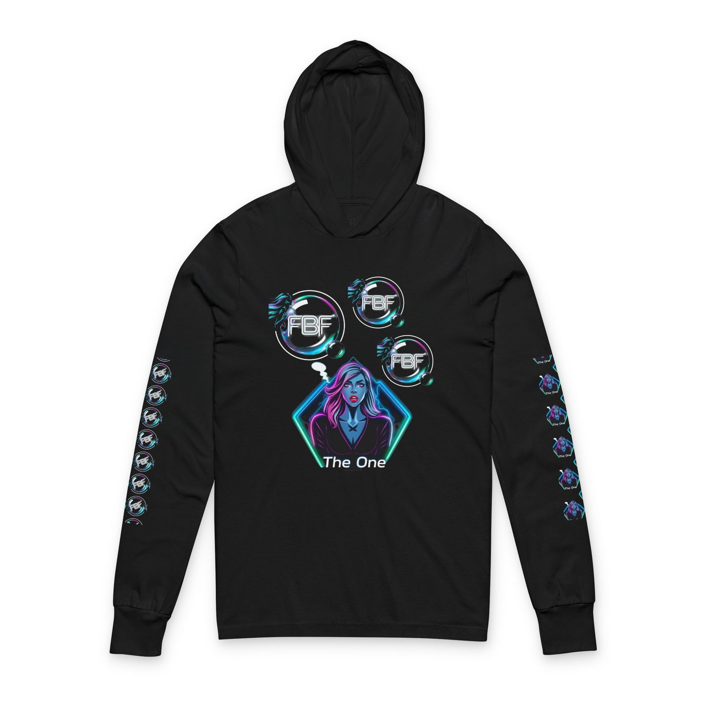 Car Culture Hooded Long Sleeve Tee — Neon Sports Car Graphic