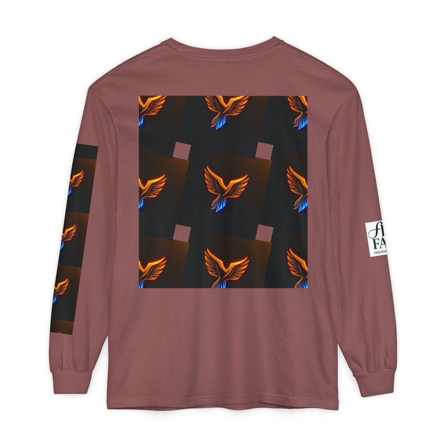 Vibrant Long Sleeve T-Shirt with Phoenix Design - Casual Wear for Bird Lovers, Gifts, Unique Fashion, Everyday Style, Unisex Apparel
