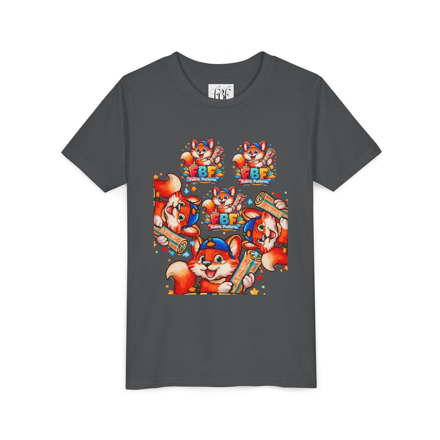 Youth Tee — Colorful Cartoon Fox 'FBF' Logo Kids Shirt